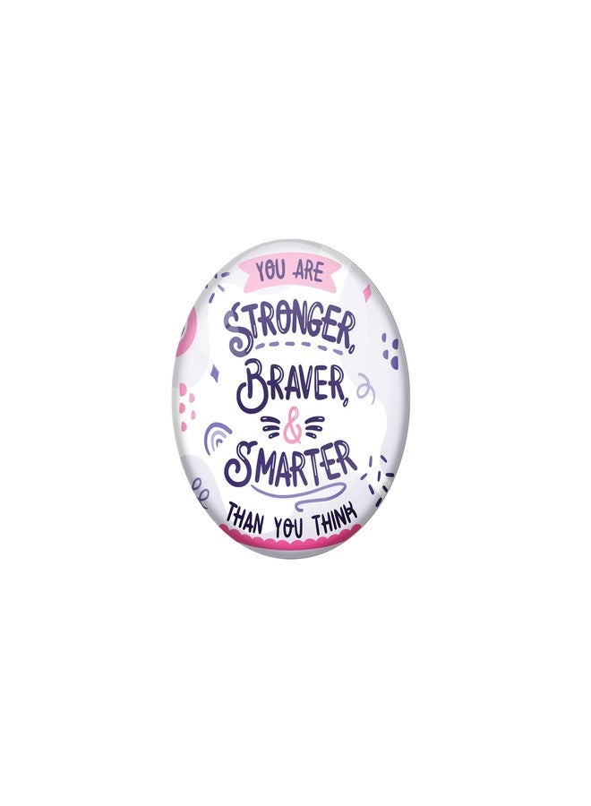 AVI White Metal Pin Badges with Positive Quotes You are Stronger Braver and Smarter Than You Think Design R8001022 - Image 1
